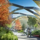 Roof garden at Canary Wharf Crossrail station