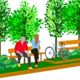 Parklet Fresh Air Squares Illustration